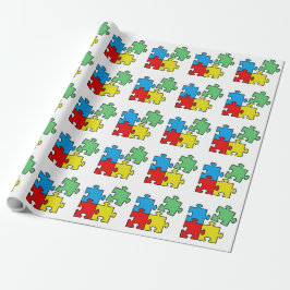 Jigsaw Puzzle Pieces Design Wrapping Paper Geschenkpapier