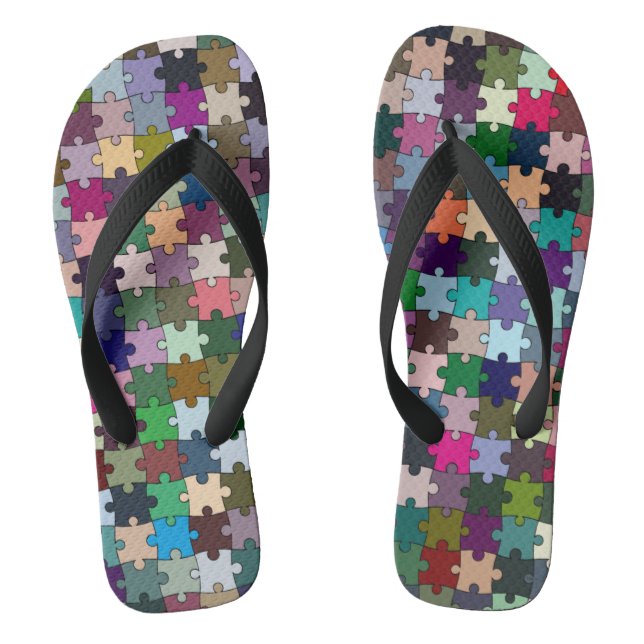 Jigsaw Puzzle Pieces Flip Flops (Fußbett)