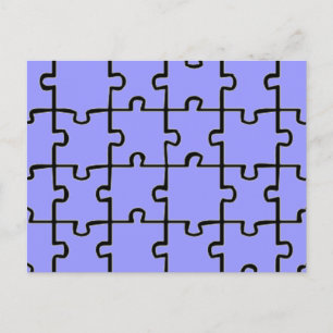 Jigsaw Puzzle Pieces Muster CUSTOM FARBE Postkarte