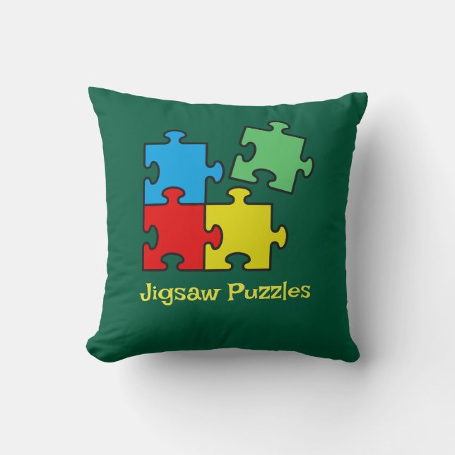 Jigsaw Puzzle Pieces Throw Kissen (Vorderseite)