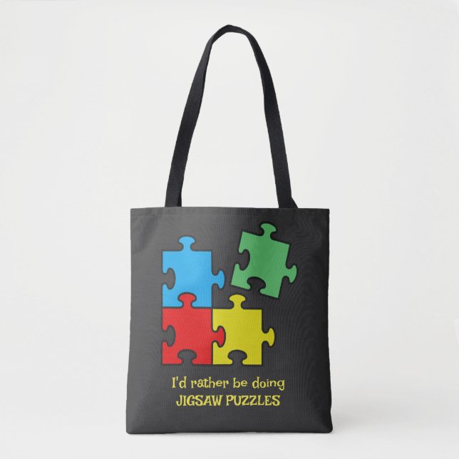 Jigsaw Puzzle Pieces Tote Bag (Vorderseite)