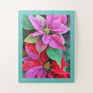 Jigsaw Puzzle Pink/Red Poinsettias