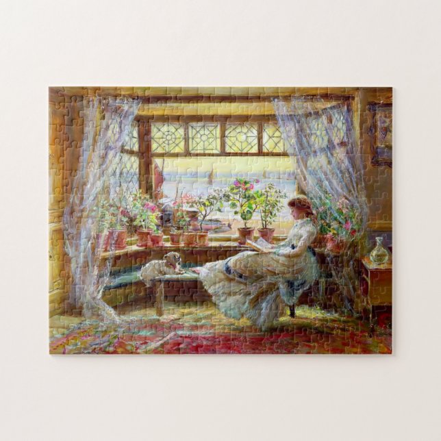 Jigsaw Puzzle "Reading by the Window" (Horizontal)