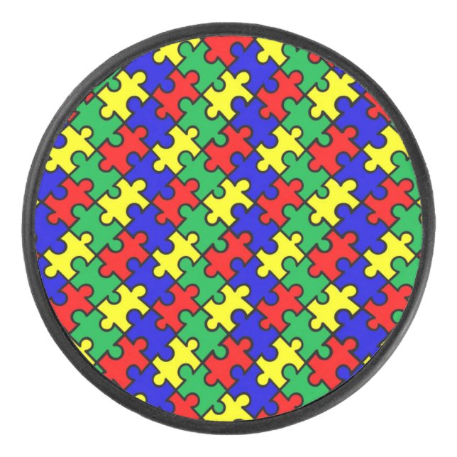 Jigsaw Puzzle Seamless Pattern-22675 Eishockey Puck (Vorderseite)
