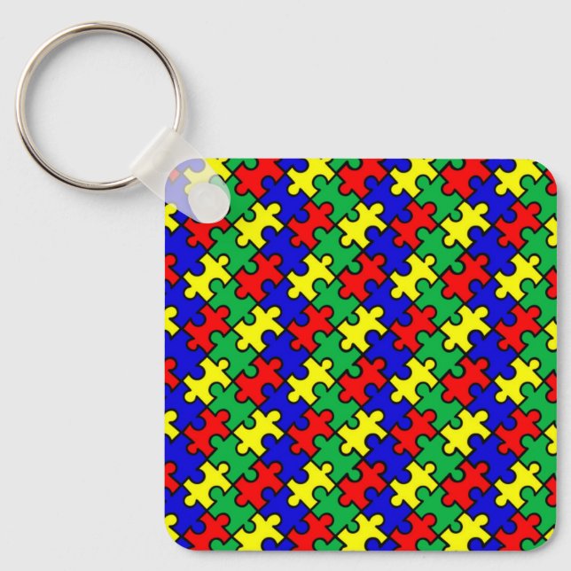 Jigsaw Puzzle Seamless Pattern-22675 Schlüsselanhänger (Vorderseite)