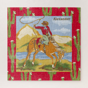 Jigsaw Puzzle Vintager Western Cowboy Wild West