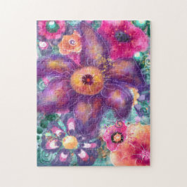 Jigsaw Puzzle Whimsical Abstrakt Art Aquamarin