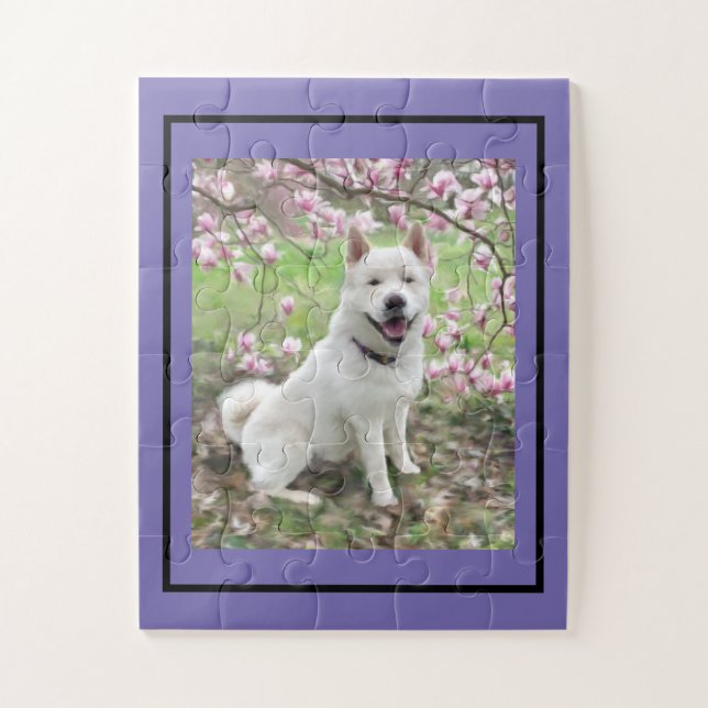 Jigsaw Puzzle White Akita (Vertikal)