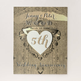Jigsaw Puzzle zum 5. Hochzeitstag "Wood"