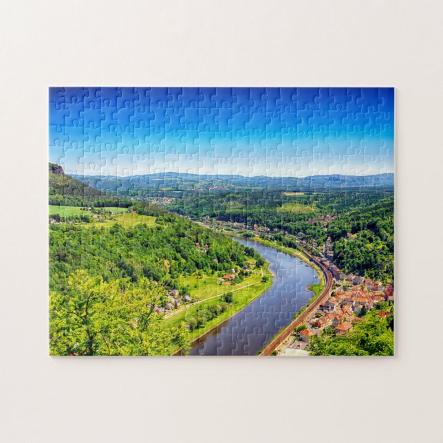 Jigsaws Elbe Valley Schweiz. Puzzle (Horizontal)