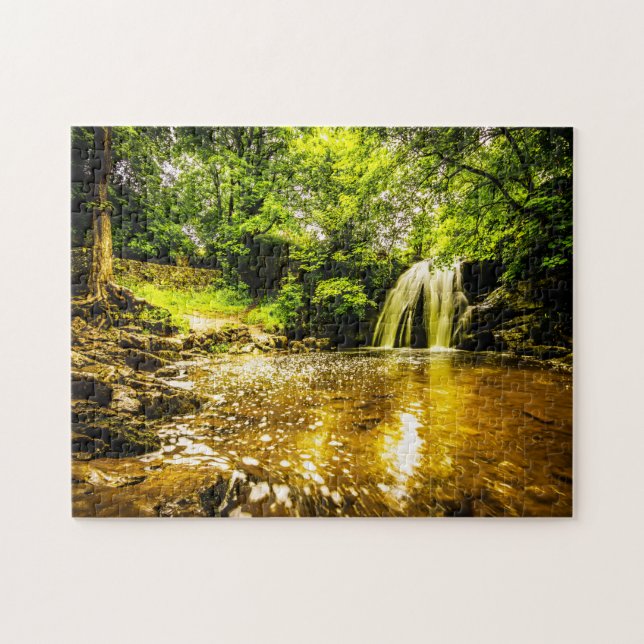 Jigsaws Janets Foss Wasserfall North Yorkshire. Puzzle (Horizontal)