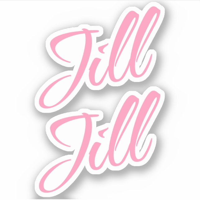 Jill Decorative Name in Pink x2 Aufkleber (Vorderseite)