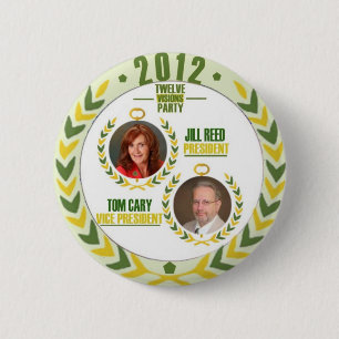 Jill-Schilf/Tom Cary für Präsidenten/Veep im Jah Button