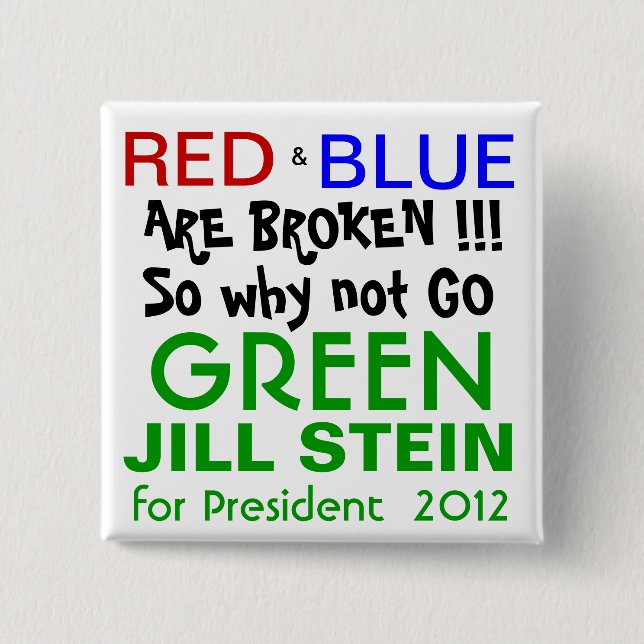 Jill Stein für Präsidenten 2012 grünes Party Button (Vorderseite)