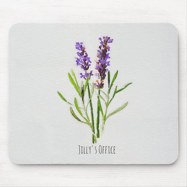 Jilly's Botanical Lavender Watercolor Mousepad (Vorne)