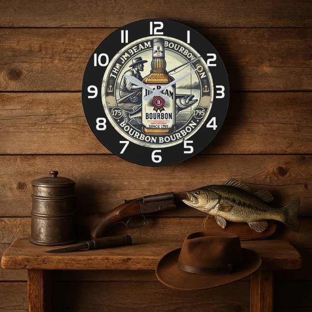  Jim Beam Vintage man cave whiskey Große Wanduhr (Von Creator hochgeladen)
