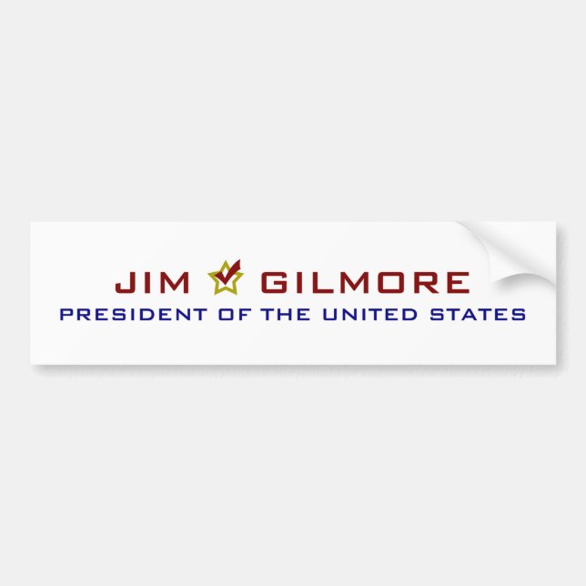 Jim Gilmore, Präsident USA Autoaufkleber (Vorne)