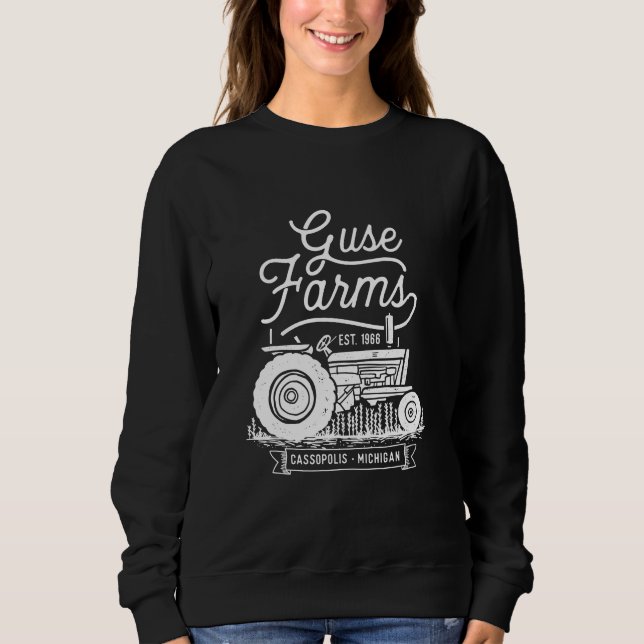 Jim Guse Farms - White on Black Sweatshirt (Vorderseite)