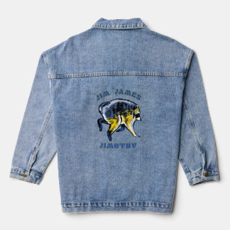 Jim James Jimothy Pop-Art-Waschbär-Design Jeansjacke