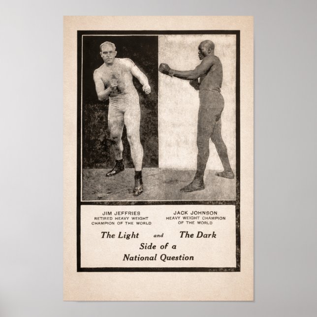 Jim Jeffries gegen Jack Johnson Werbeaktion 1910 Poster (Vorne)