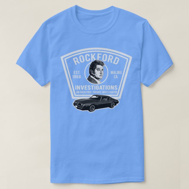 Jim Rockford Private Investigator Patch T-Shirt (Design vorne)
