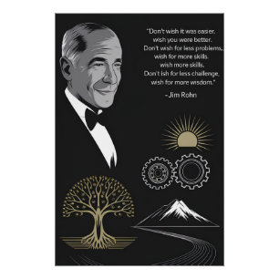 Jim Rohn Motivierend Quote Poster Black and Gold