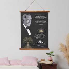Jim Rohn Motivierend Quote Poster Black and Gold Wandteppich Mit Holzrahmen