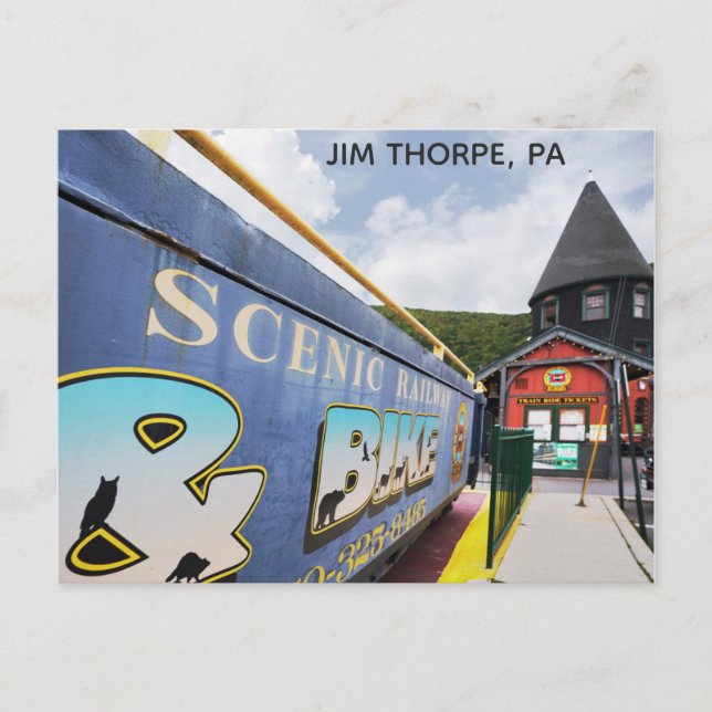 Jim Thorpe Pennsylvania Bahnhof Postkarte (Vorderseite)