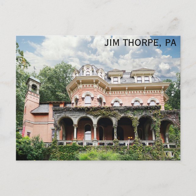 Jim Thorpe Pennsylvania Harry Packer Mansion Postkarte (Vorderseite)