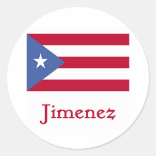 Jimenez Puerto Rico Flag Runder Aufkleber