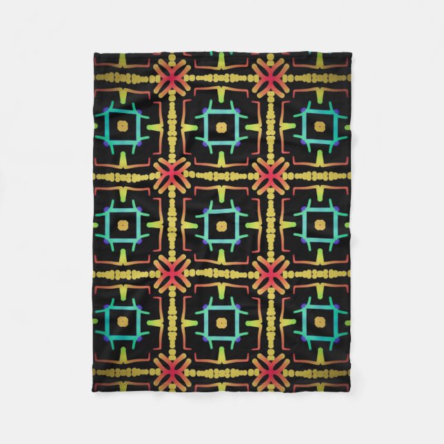 Jimette Orange Gelbes Design Fleecedecke (Vorderseite)