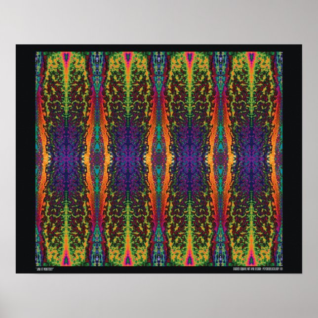 "Jimi at Monterey" Abstrakte Psychedelische Kunst Poster (Vorne)