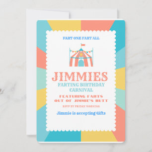 Jimmies Farting Birthday Carnival Einladung