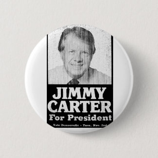 Jimmy Carter bedrückt Schwarz-Weiß Button