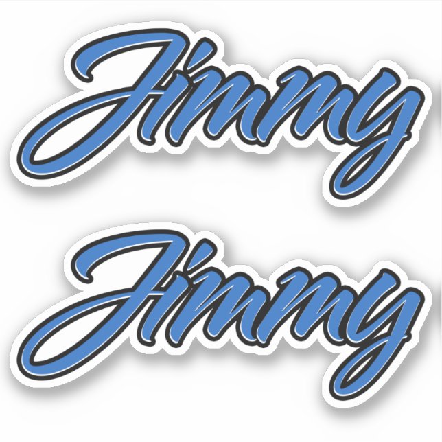 Jimmy Name blue Aufkleber Sticker Stickerset (Vorderseite)