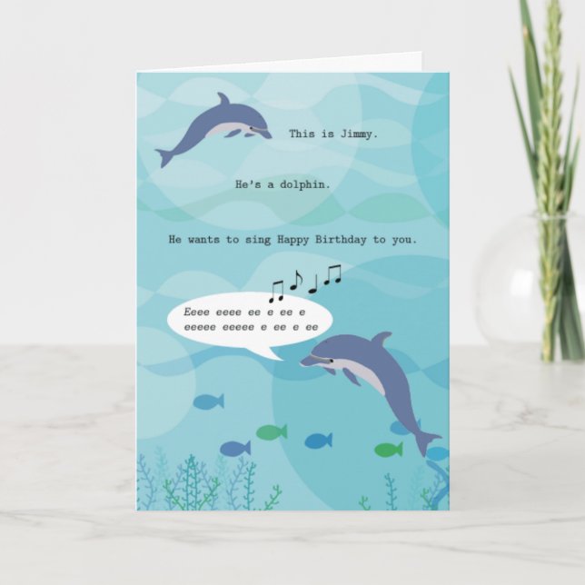 Jimmy the Dolphin Birthday Card Karte (Vorderseite)
