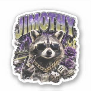 Jimothy Cool Waschbär Urban Streetwear Aufkleber