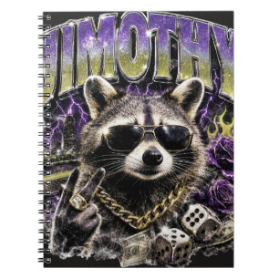 Jimothy Cool Waschbär Urban Streetwear Notizblock
