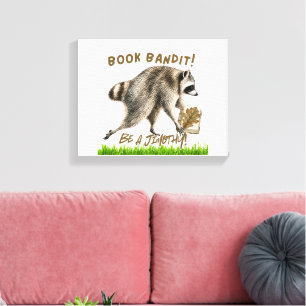 Jimothy der Waschbär: Buchdieb Leinwand Kunst