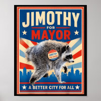 Jimothy Für Bürgermeister Jimothy-Shirt Waschbär L
