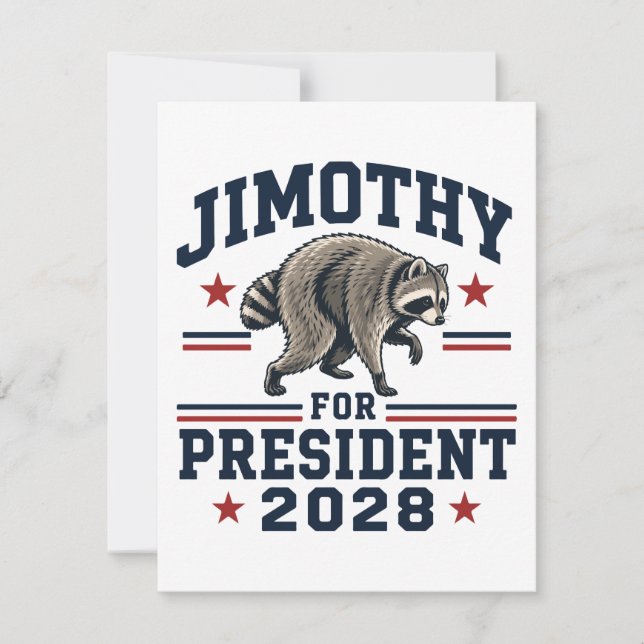 Jimothy für Präsident 2028 Einladung (Vorderseite)