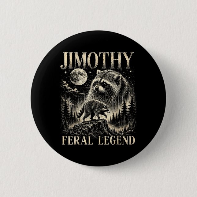 Jimothy Waschbär Lustiger Jimothy aus Seattle Digi Button (Vorderseite)
