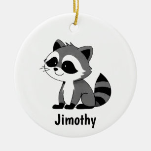 Jimothy Waschbär Niedlich Lustig Weißer Elefant Tr Keramik Ornament