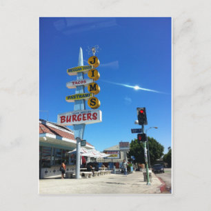 Jim's Burgers East los Angeles Foto durch Schlamm Postkarte