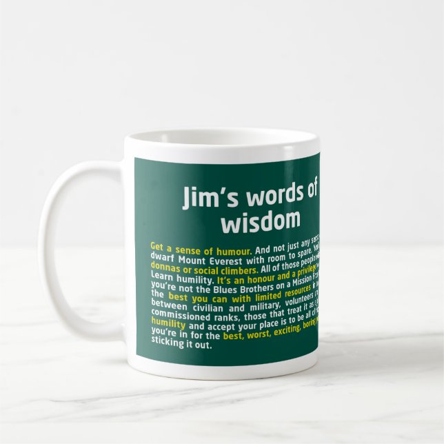 Jims Worte der Weisheit-Tasse Tasse (Links)