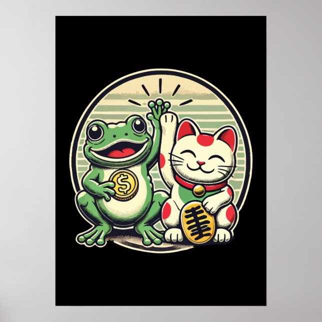 Jin Chan und Maneki Neko - Glück und Wohlstand Poster (Vorne)