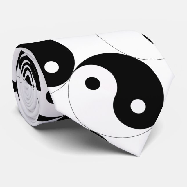 JIN JANG Schwarz-weiß Krawatte (Gerollt)