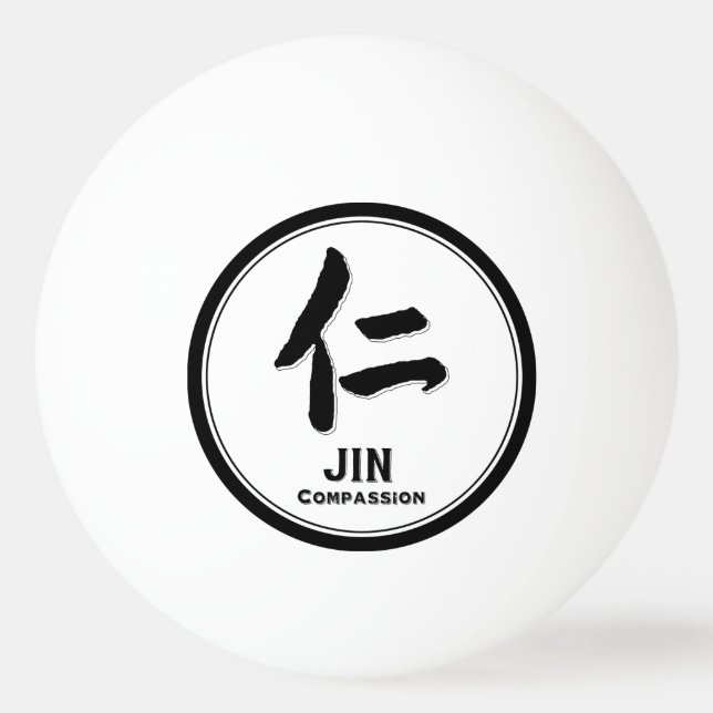 JIN Mitgefühl bushido Tusamurai Kanji Tattoo Tischtennisball (Vorderseite)