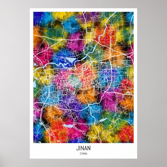 Jinan China City Map Poster (Vorne)