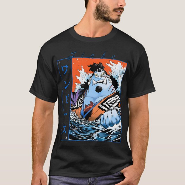 Jinbe Ritter der Meeres-Fischmann-Karate-Anime-Kun T-Shirt (Vorderseite)